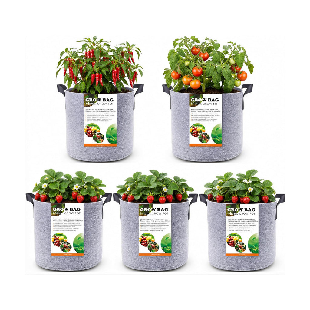 12 Gallon Fabric Grow bag Nursery Planter Pots for Plants with Handles,5pcs | 12 Gallon Deep Plant Grow Pots,Heavy
