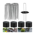 200PCS Garden Stakes Staples 6 inch Landscape Fabric Pins Lawn 100Pcs U Shaped Galvanized Staples Ground Stakes