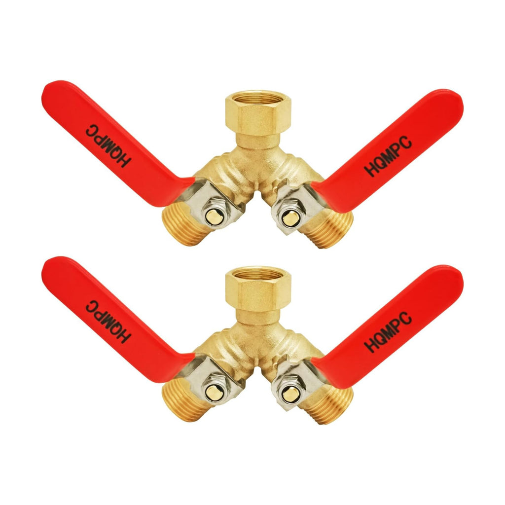 Garden Hose Y Valve Splitter Brass Hose Splitter With Stainless Steel Long Handle Brass Garden Hose Adapter 2 Way Y