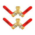Garden Hose Y Valve Splitter Brass Hose Splitter With Stainless Steel Long Handle Brass Garden Hose Adapter 2 Way Y