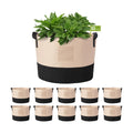 LITLANDSTAR 10 Gallon Fabric Grow Bags, 10 Pack Heavy Duty Thickened Nonwoven Plant Grow Bags with Handles and Label