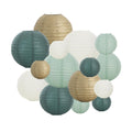 BEISHIDA Sage Green Gold Paper Lanterns 16Pcs 6/8/10Inch Round Chinese Lamp