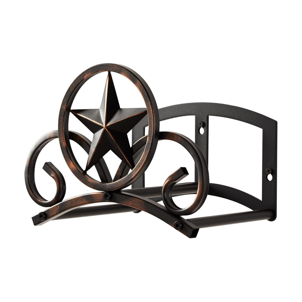 Garden Hose Holder Wall Mounted Decorative, Heavy Duty Metal Hose Hanger for Outside, Sturdy Water Hose Rack Holds