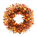 Fall Wreath 22 Inch Fall Wreaths for Front Door Autumn Pumpkin Wreaths with Orange Eucalyptus Leaves and Berries for Indoor Outdoor Thanksgiving Harvest Festival Celebrations