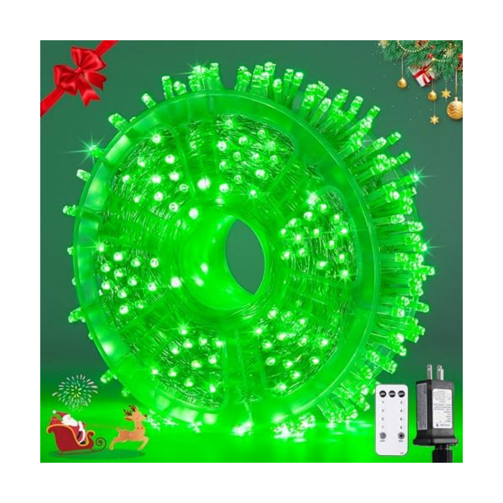 JMEXSUSS 132ft 400 LED Green Halloween Lights Indoor Outdoor Plug in 8Modes