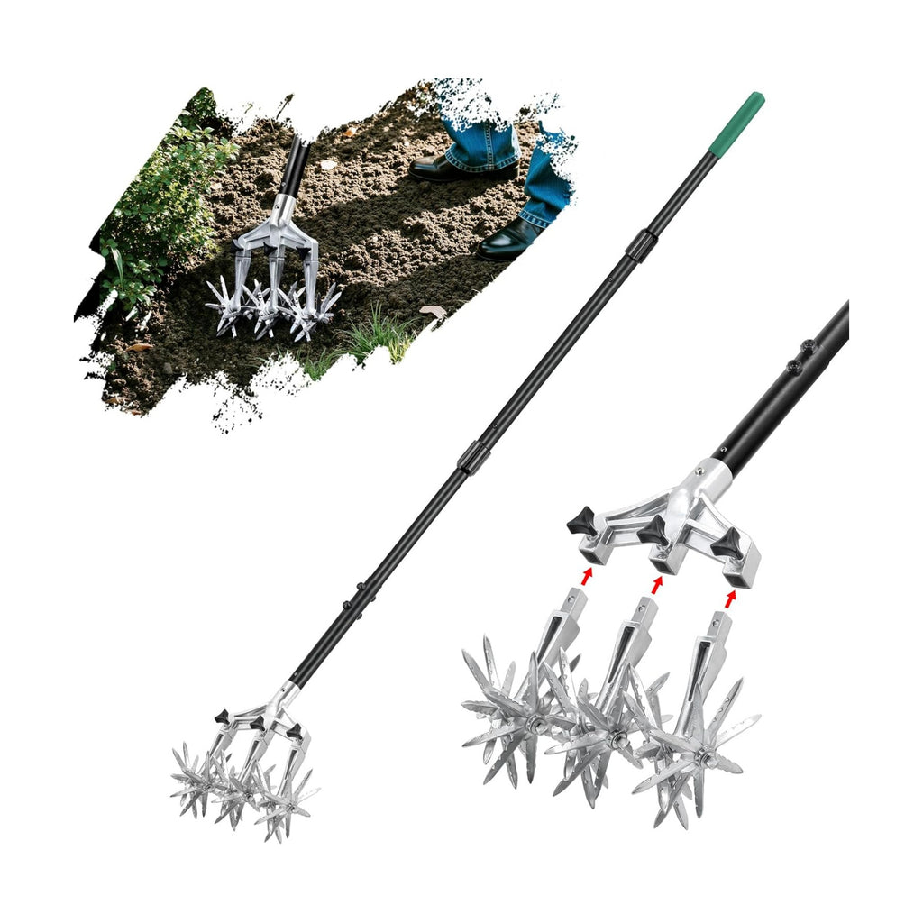 Altdorff Rotary Cultivator Garden Tool for Gardening and Lawn(61''), Rotary Hand Tiller with Detachable Thicker