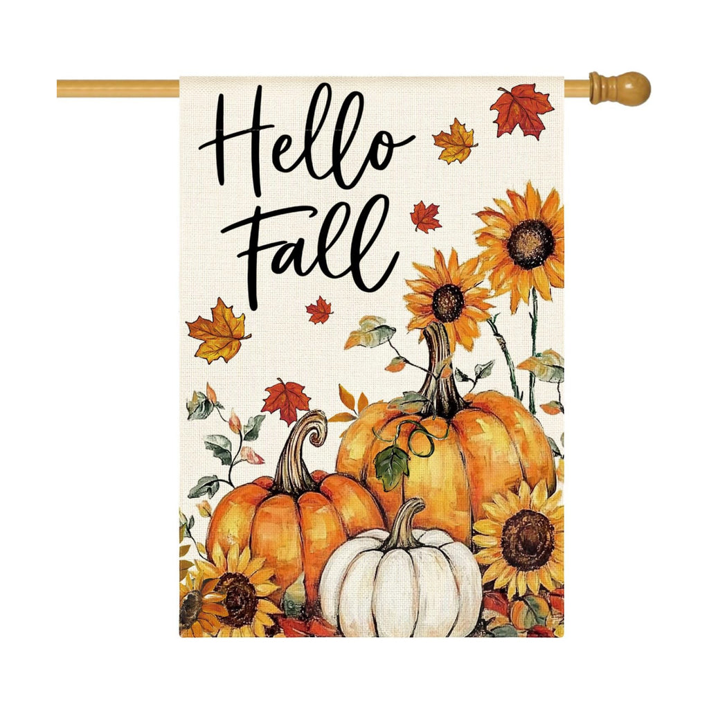 AVOIN colorlife Pumpkins Hello Fall House Flag 28x40 Inch Outside