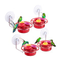 iBorn Window Hummingbird Feeder Hummingbird Feeder with Strong Suction Cup Mini Humming Bird Feeders for Outdoors, Bee-Proof Feeding Ports & Stainless Steel Base, 3oz, 2 Set, 2025 New