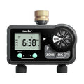 RAINPOINT Brass Sprinkler Timer 2 Stations, Large Digital Water Timer for Garden Hose with 6 Programmable Procedure