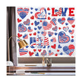 9 Sheets 250 Anniversary USA Stickers, 4th of July Window Clings, Heart Shape Patriotic Window Decals Happy 4th of July Windows Decorations for Independence Day Party