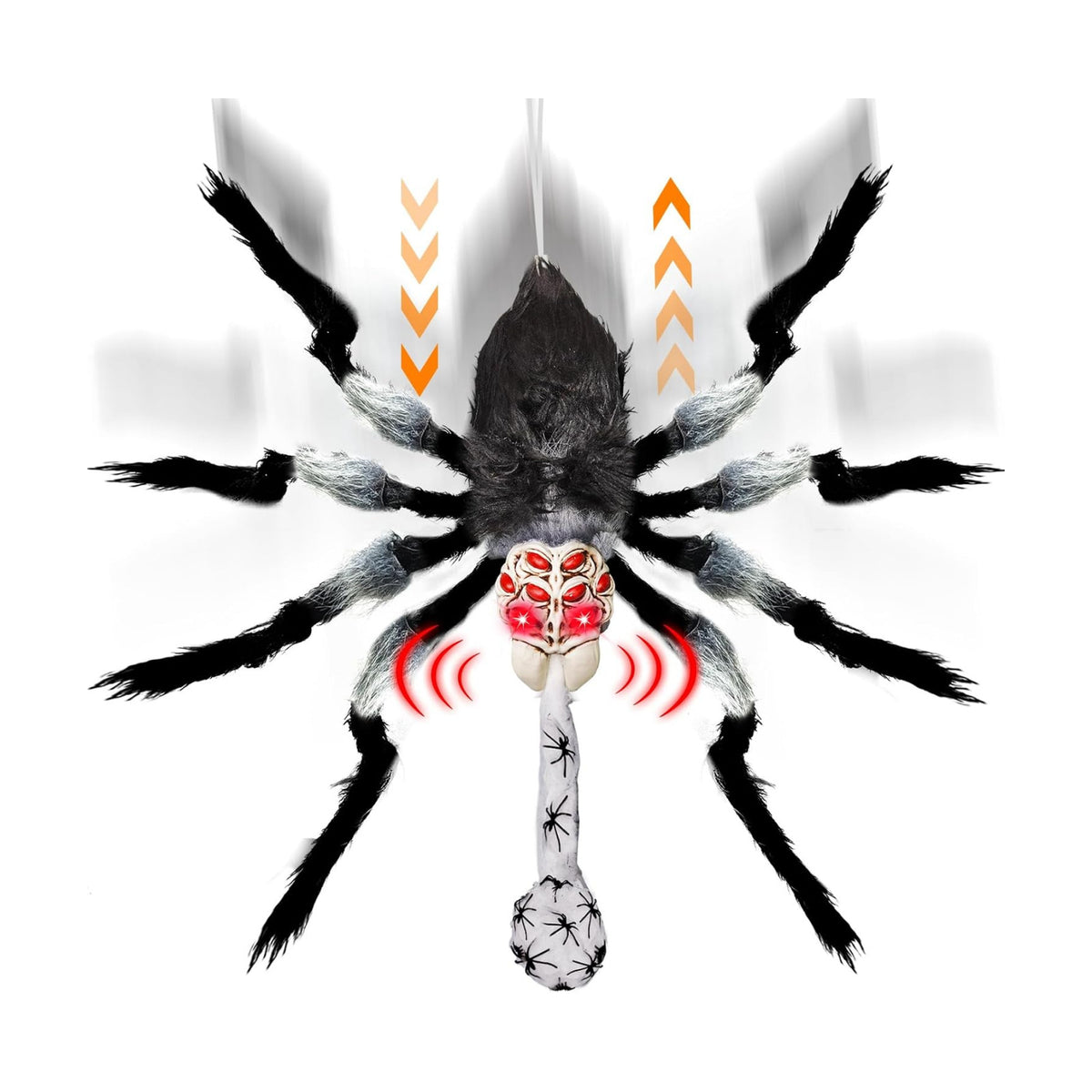 31" Giant Spider Animatronics Halloween Hanging Decorations with Spider Egg