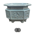 8-Inch Large Octagon Bonsai Pot Light Blue Water Glaze | Ceramic, Handmade,Ceramic Flower Pot, Handmade