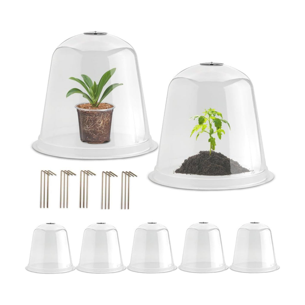 RooTrimmer 13 Inch Humidity Domes Garden Cloches for Plant Protection, Protectors from Animals, Garden Clear Plant