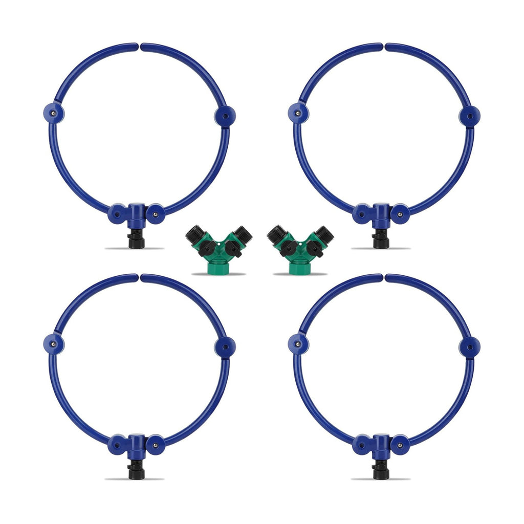 4 Pcs 360° Tree Water System Tree Root Watering Ring 13 Inch Circle Sprinkler Irrigation Slow Release Targeted Water
