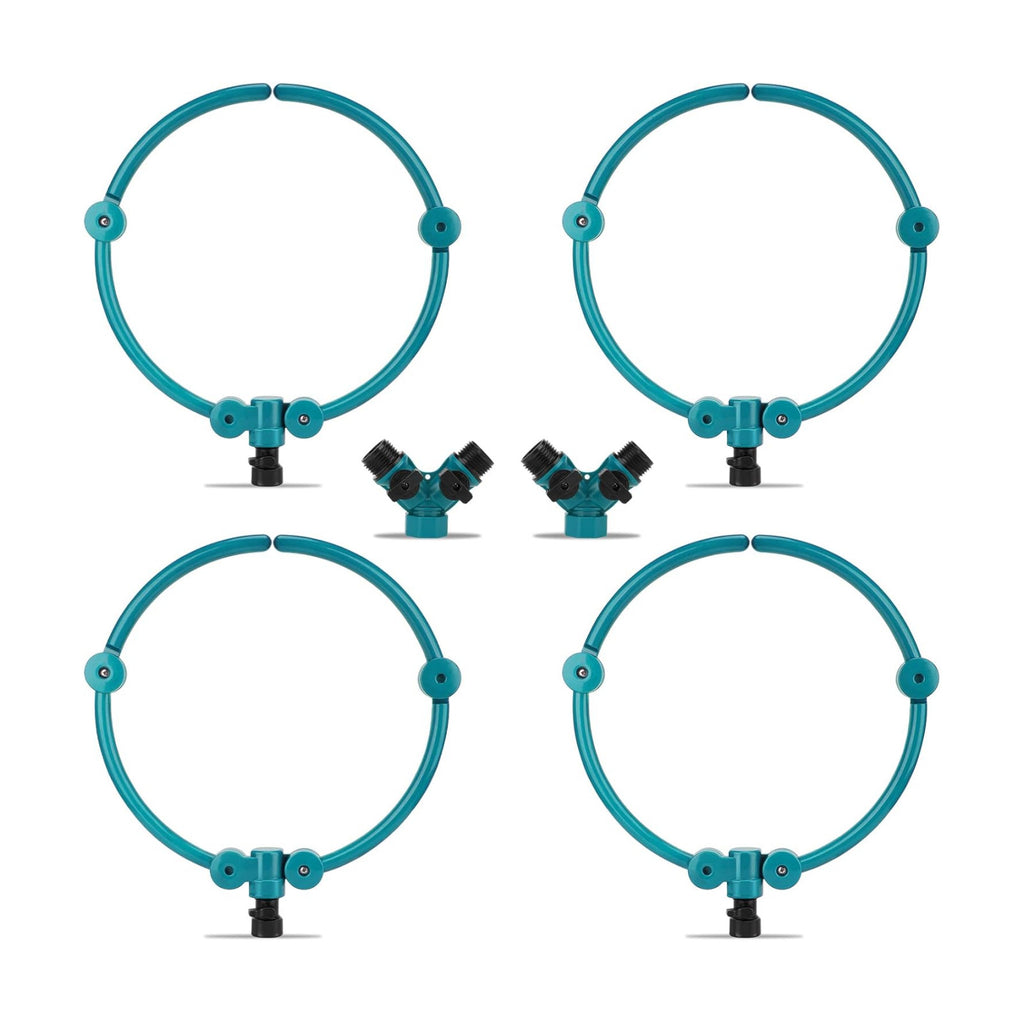 4 Pcs 360° Tree Water System Tree Root Watering Ring 13 Inch Circle Sprinkler Irrigation Slow Release Targeted Water