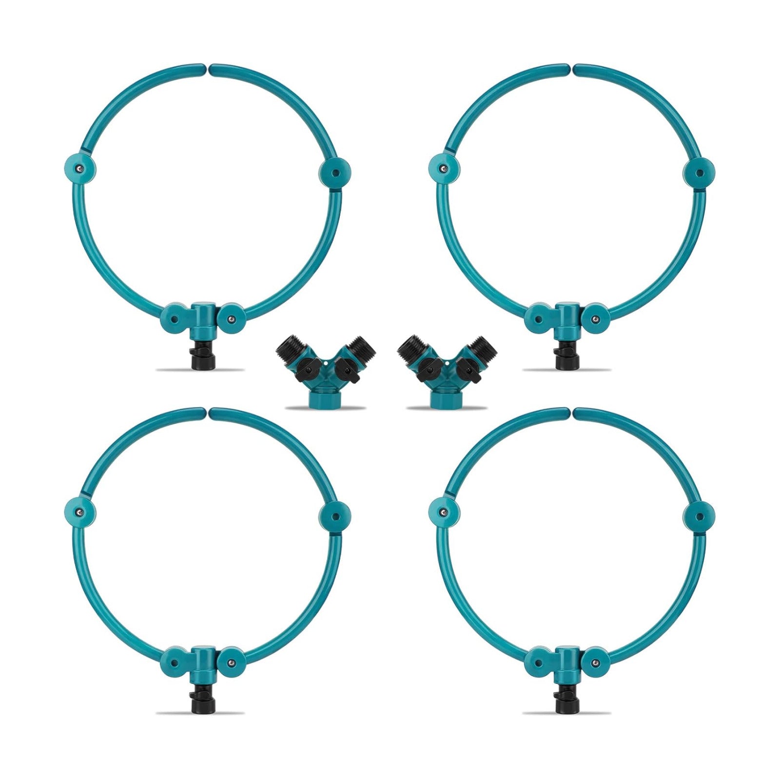 4 Pcs 360° Tree Water System Tree Root Watering Ring 13 Inch Circle Sprinkler Irrigation Slow Release Targeted Water