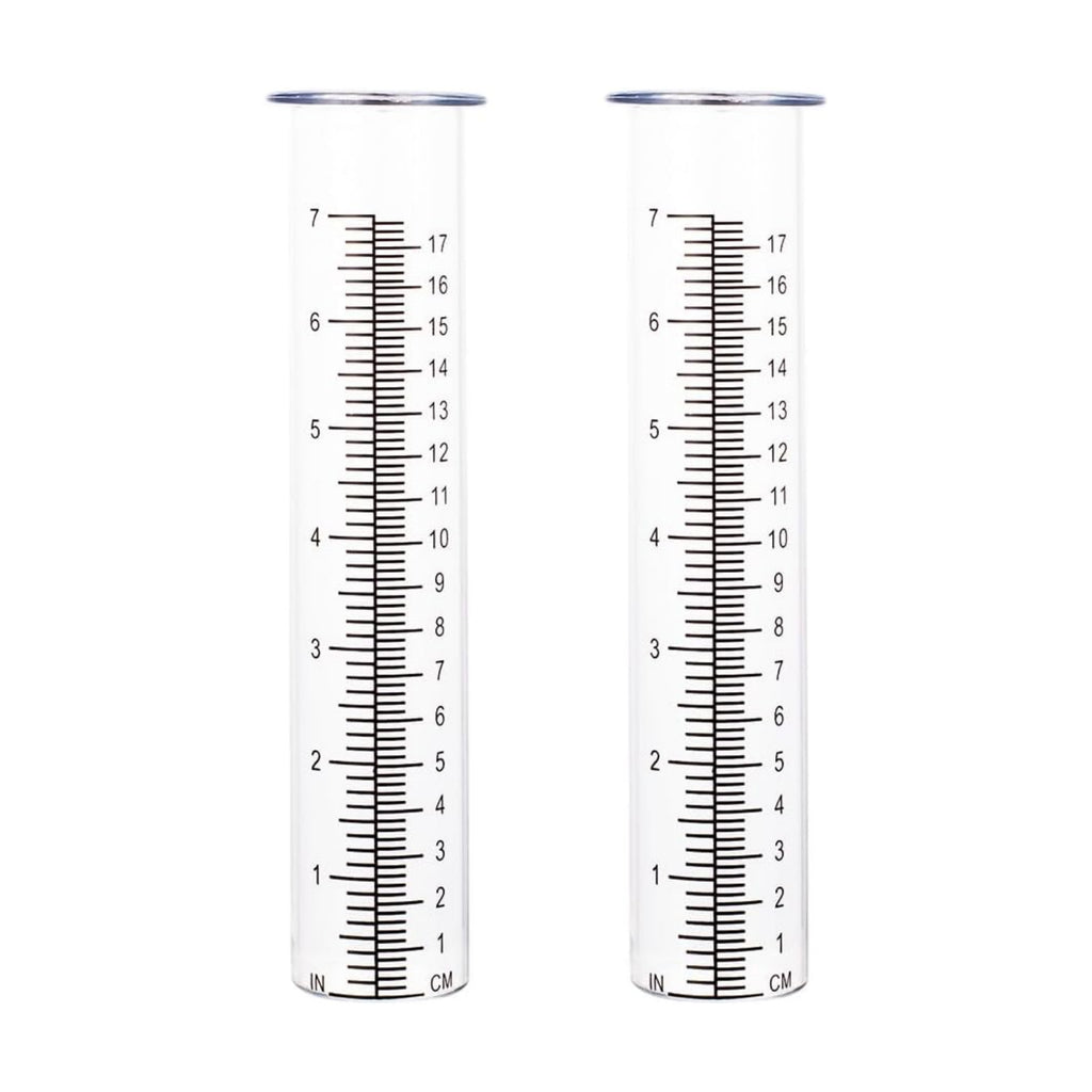 7'' Capacity Rain Gauge Replacement Tube Glass, 2 Pcs
