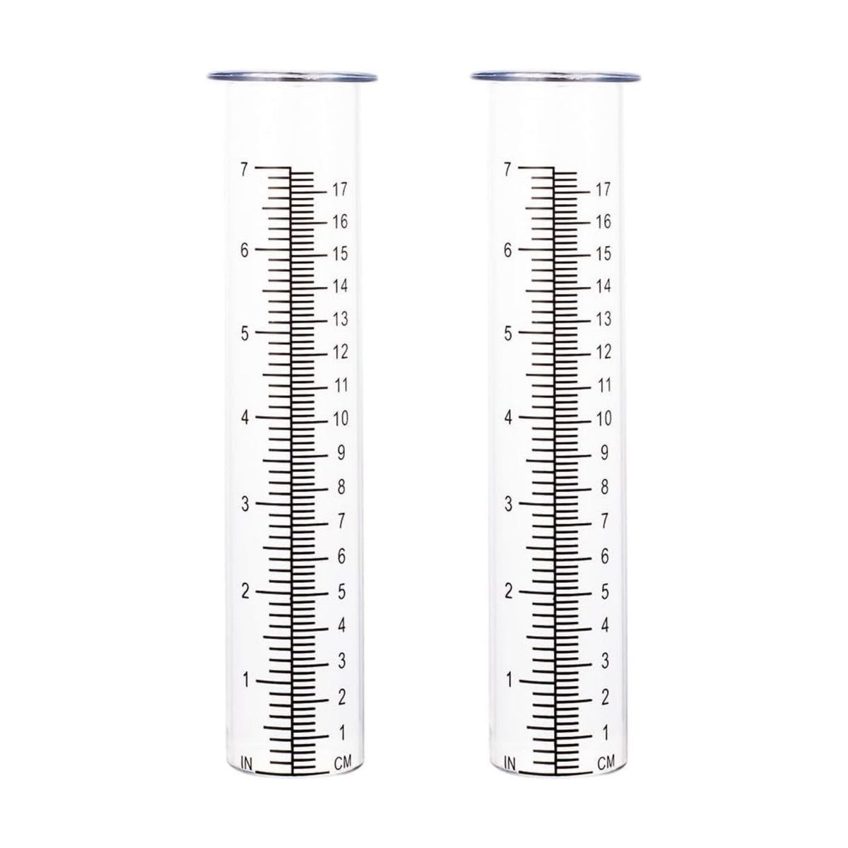 7'' Capacity Rain Gauge Replacement Tube Glass, 2 Pcs