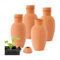 4pcs 3.1in Plant Self Watering Globes Ollas Watering Pots Drip Irrigiation Olla System Terra Cotta Clay Irrigation Pots
