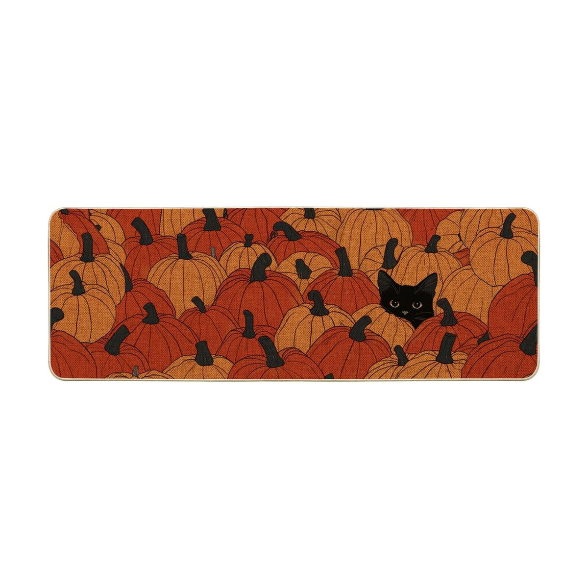 Artoid Mode Black Cat Pumpkin Fall Doormat 17x47 Inch