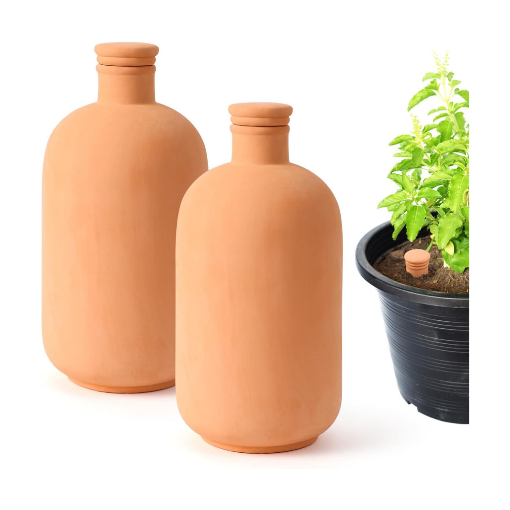2pcs 10 * 5 * 5in Ollas Plant Watering Globes 61oz Terracotta Watering Pot Watering Bulbs for Outdoor and Indoor Plants