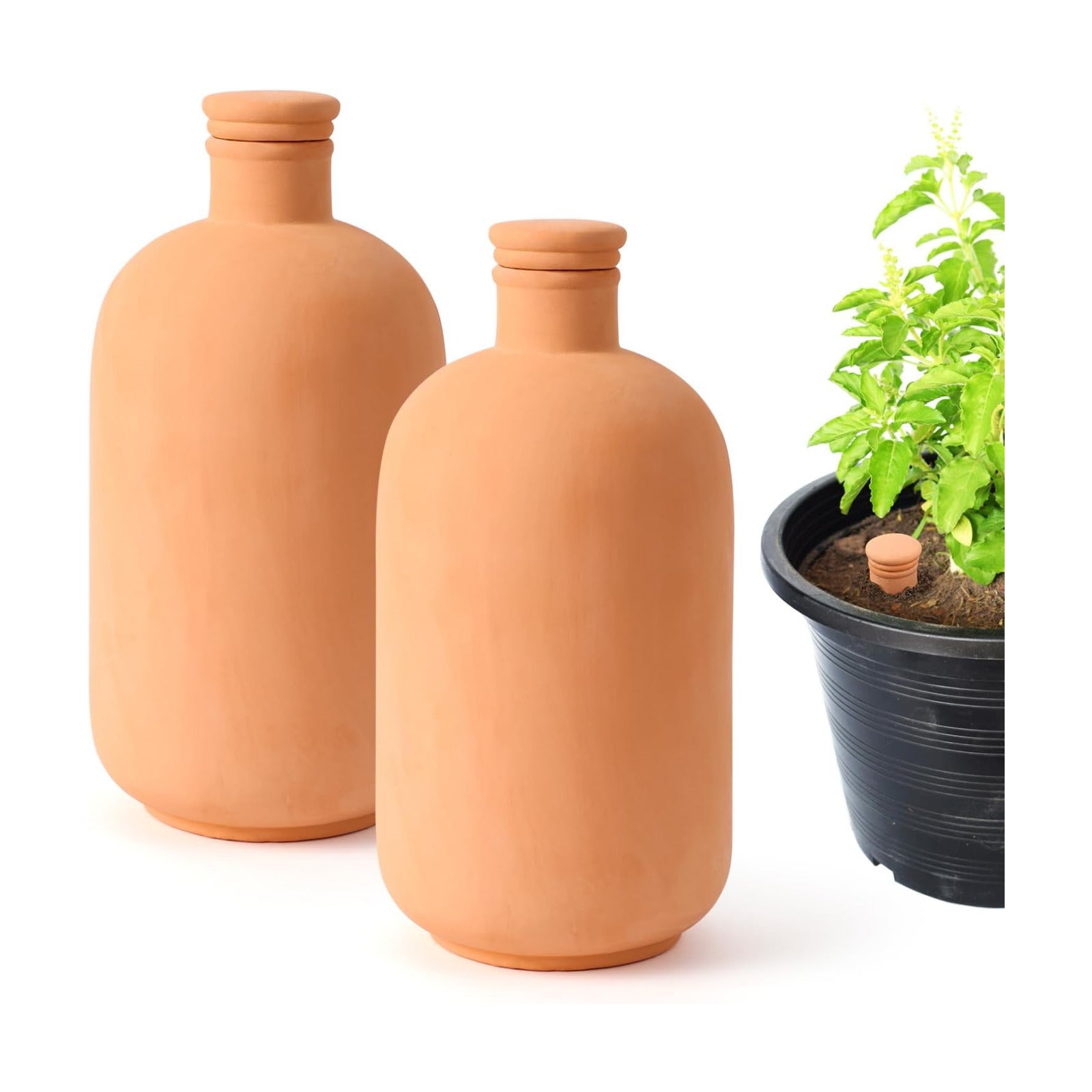 2pcs 10 * 5 * 5in Ollas Plant Watering Globes 61oz Terracotta Watering Pot Watering Bulbs for Outdoor and Indoor Plants