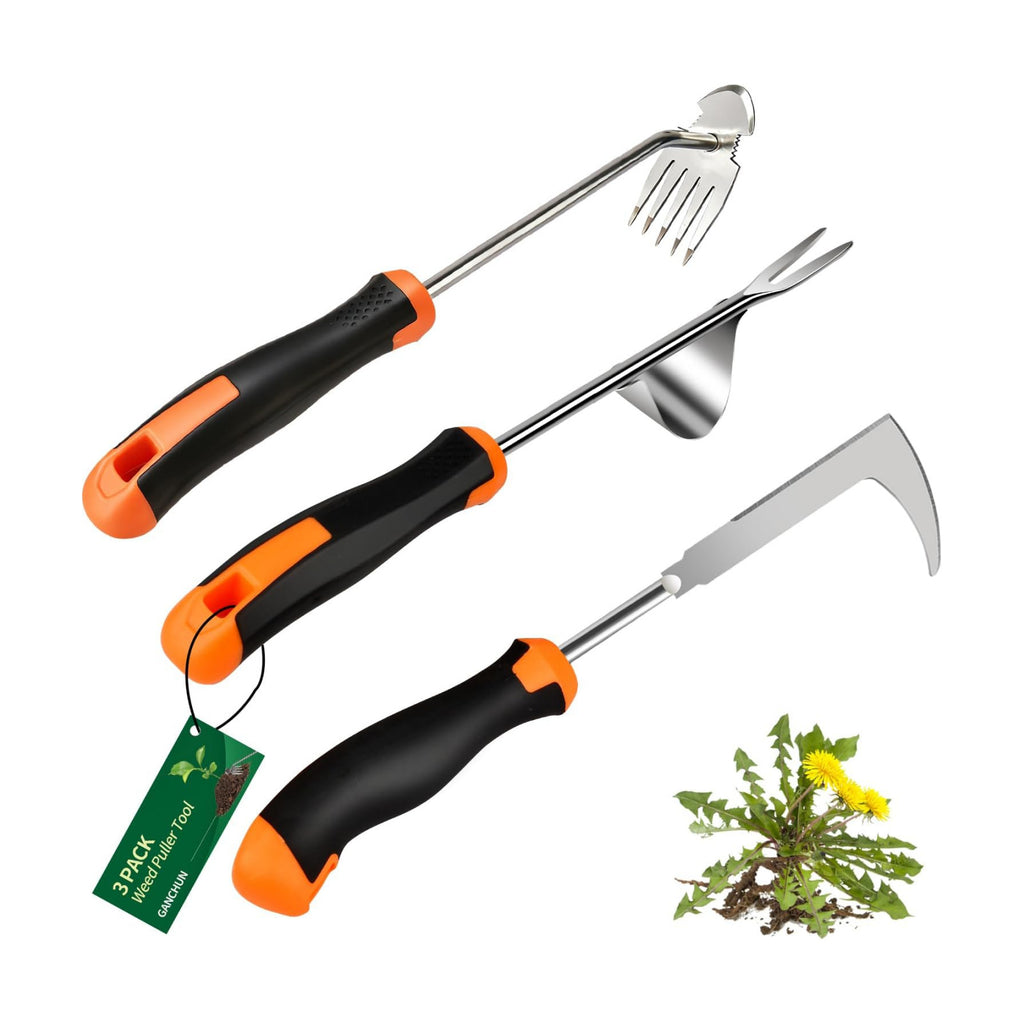 2026 Weed Puller Tool, 3 Pack New Garden Stainless Steel Weeder Tool Hand Weeder Tool,Multi-Purpose Weed Remover Tool
