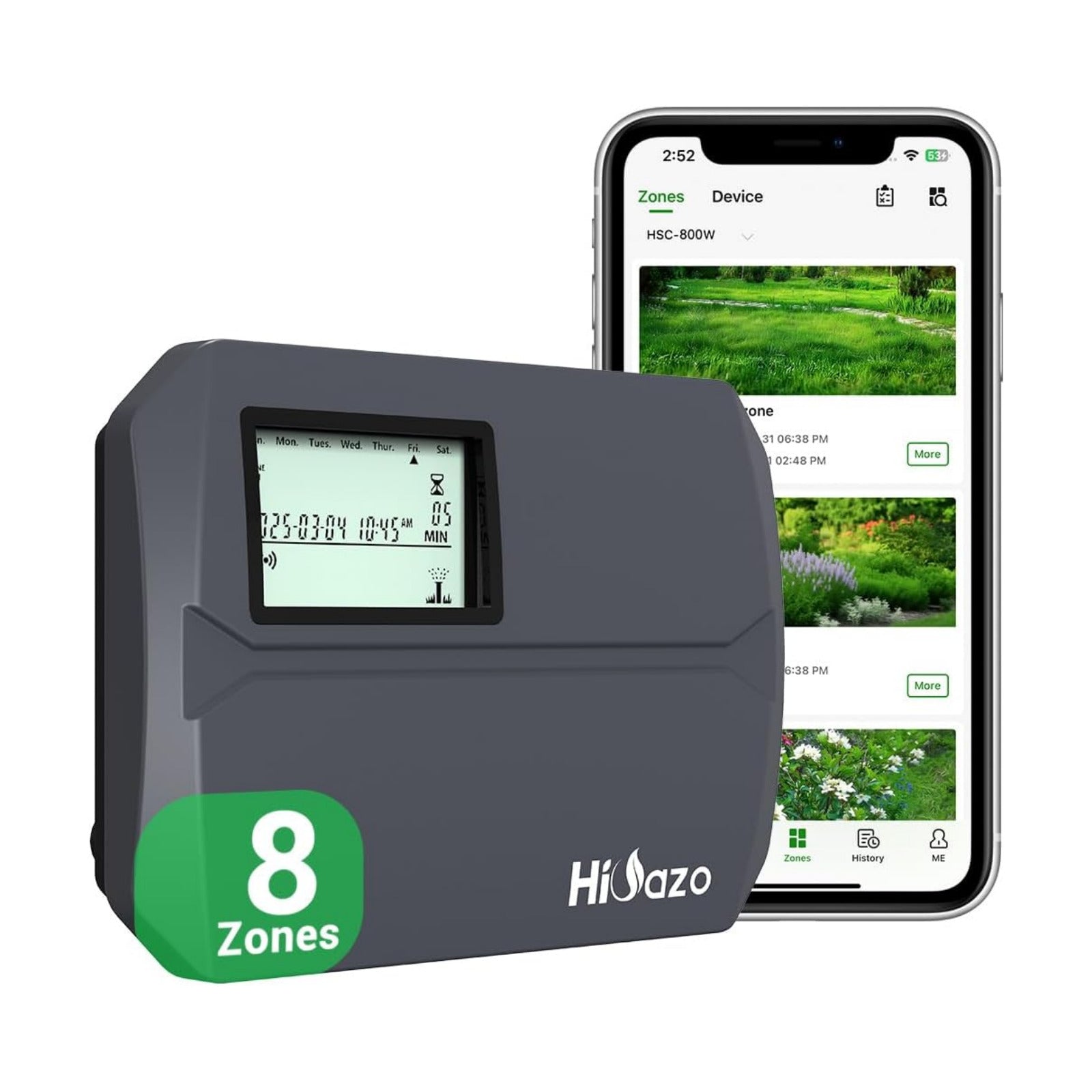 Indoor Smart Sprinklers Controller WiFi, Irrigation Controller Easy Use App Enabled, 8 Zone + 16 Plans, Save Water Auto