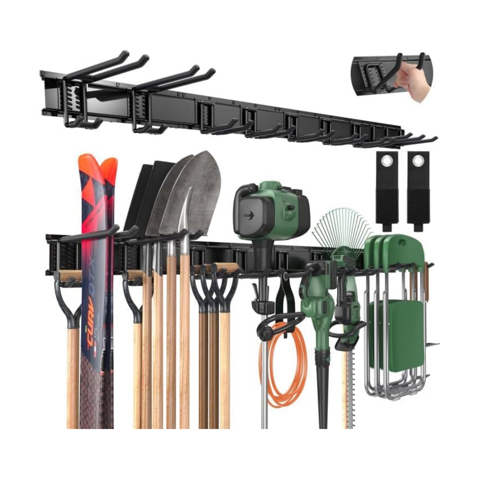 LBT 66" Garage Tool Organizer Wall Mount - 720lbs Garden Tool Organizer | Anti-Rust, Adjustable Hooks, Sheds Garden