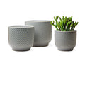 4 + 5 + 6 Inch Ceramic Pots for Indoor Plants, Succulents Plant Pots, Orchid Flower Pot with Drainage Hole, Modern Clay