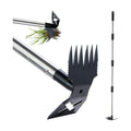 Weed Puller Tool with Long Handle, 60" Garden Weeding Tool | 2 in 1 Hoe and Weed Rake, Heavy Duty Steel Weeder, Manual