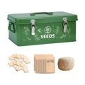 Seed Storage Organizer Box, 4 Compartments, Lockable, Dark Green