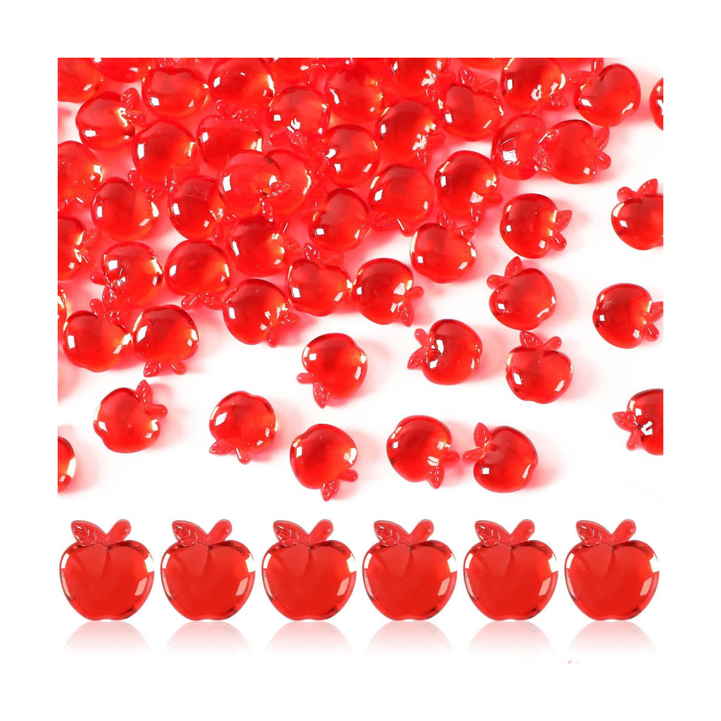 120pcs Red Apple Decor Acrylic Crystals Gems for Vase Filler