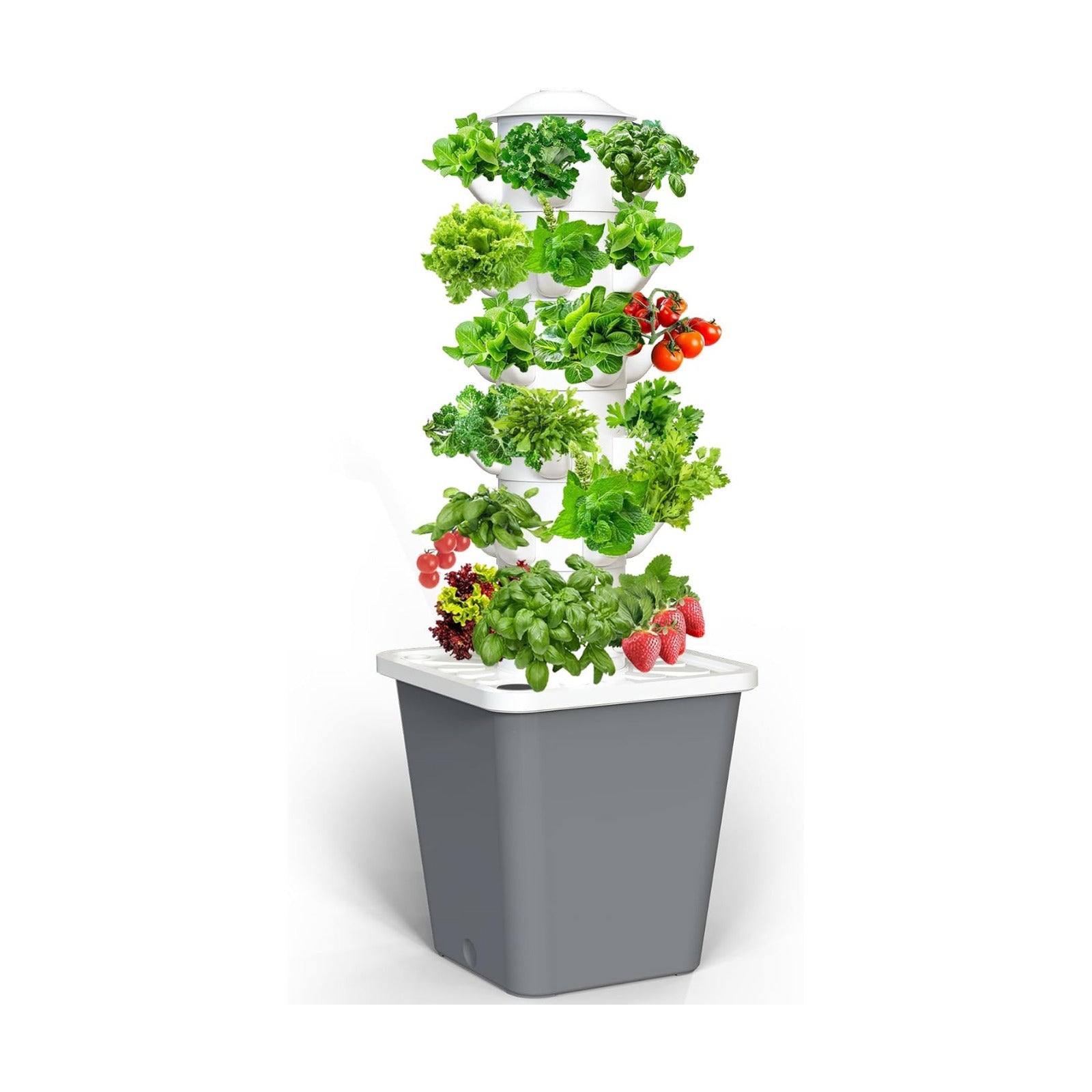 Hydroponics Growing System, 30-Plant Indoor Hydroponic Tower with Timer and Pump System, Plants Germination Kit