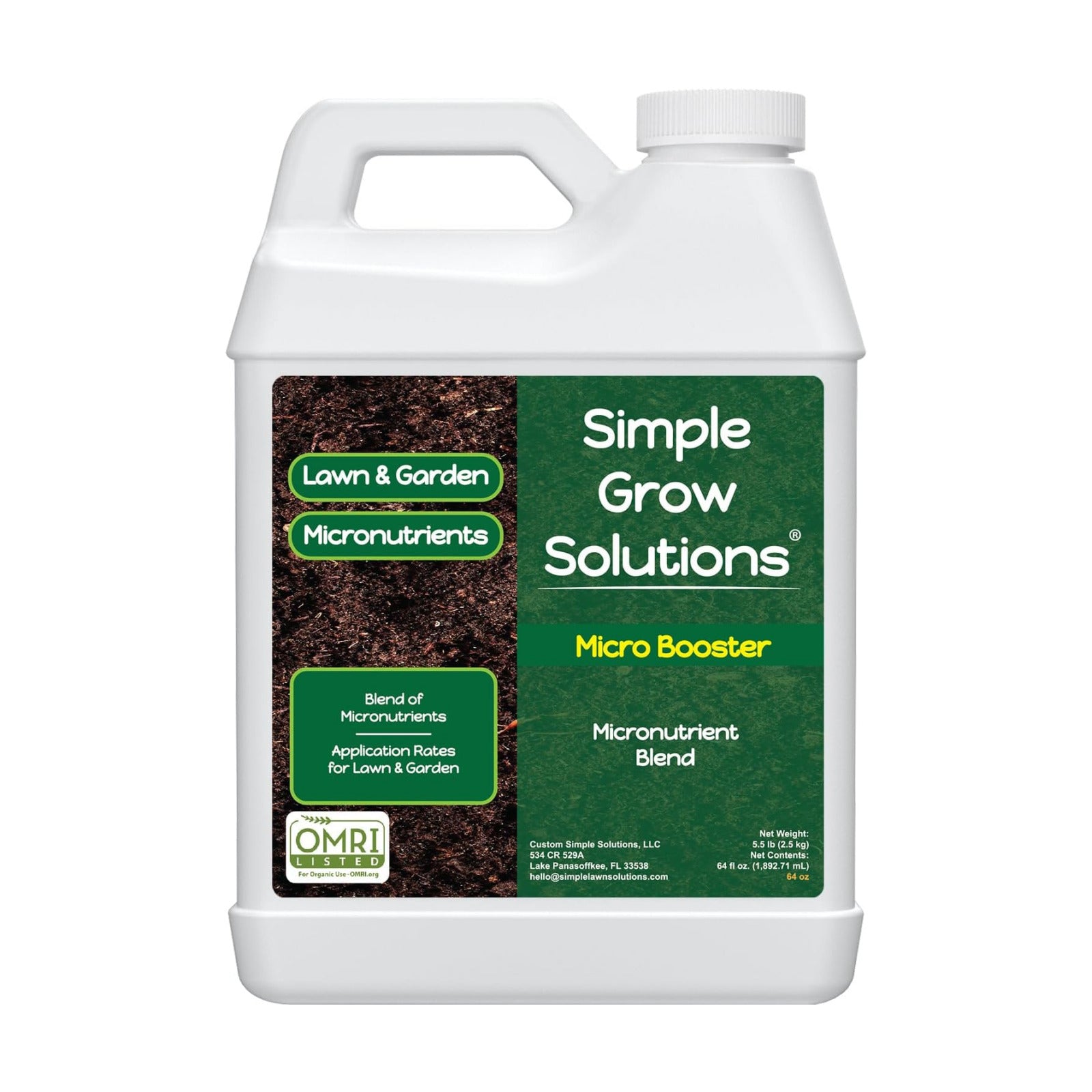 Micronutrient Booster- Complete Plant & Turf Nutrients- Simple Grow Solutions- Natural Garden & Lawn Fertilizer