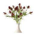 Artificial Thistle Spray Eryngium Flowers 2pcs Artificial Real Touch Eryngium Artificial Sea Holly Flowers for Wedding Bridal Bouquet Wreath Table Centerpiece Outdoor Decor (Red)
