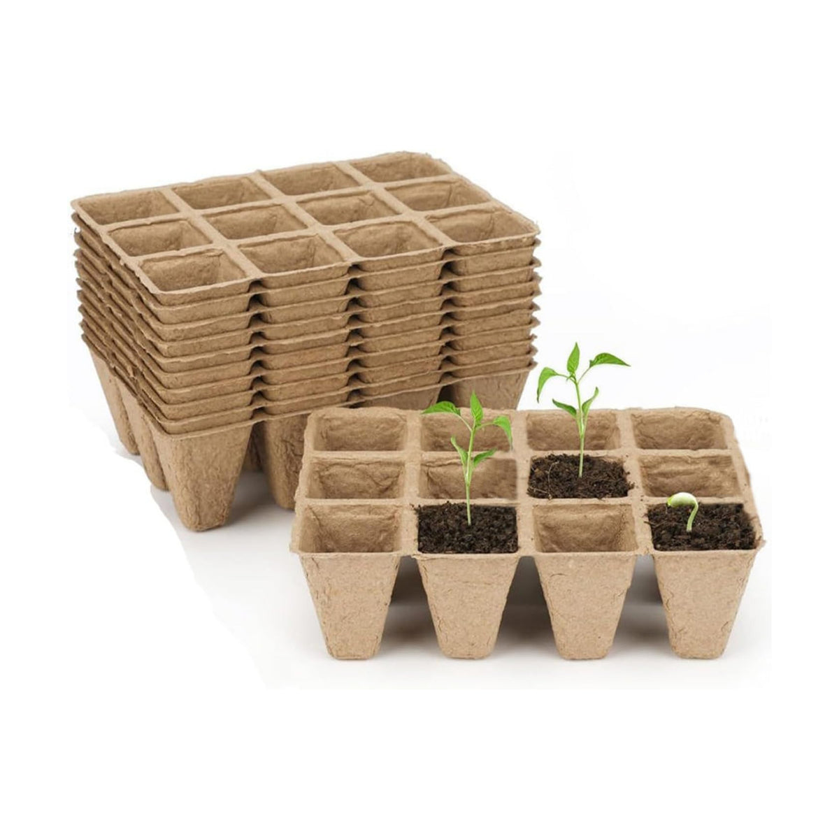 10 Pack Seedling Starter Trays - 120 Cells,Biodegradable Seed Starter Trays for Seedlings,Eco-Friendly Peat Pots