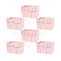 baotongle 6pcs Flower Paper Gift Box Bouquet Storage Bucket Handbag with Metal Chain Flower Boxes for Arrangements Wedding Valentine's Mother's Day Birthday Bridal Shower Pink