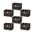 baotongle 6pcs Flower Paper Gift Box Bouquet Storage Bucket Handbag with Metal Chain Flower Boxes for Arrangements Wedding Valentine's Mother's Day Birthday Bridal Shower Black