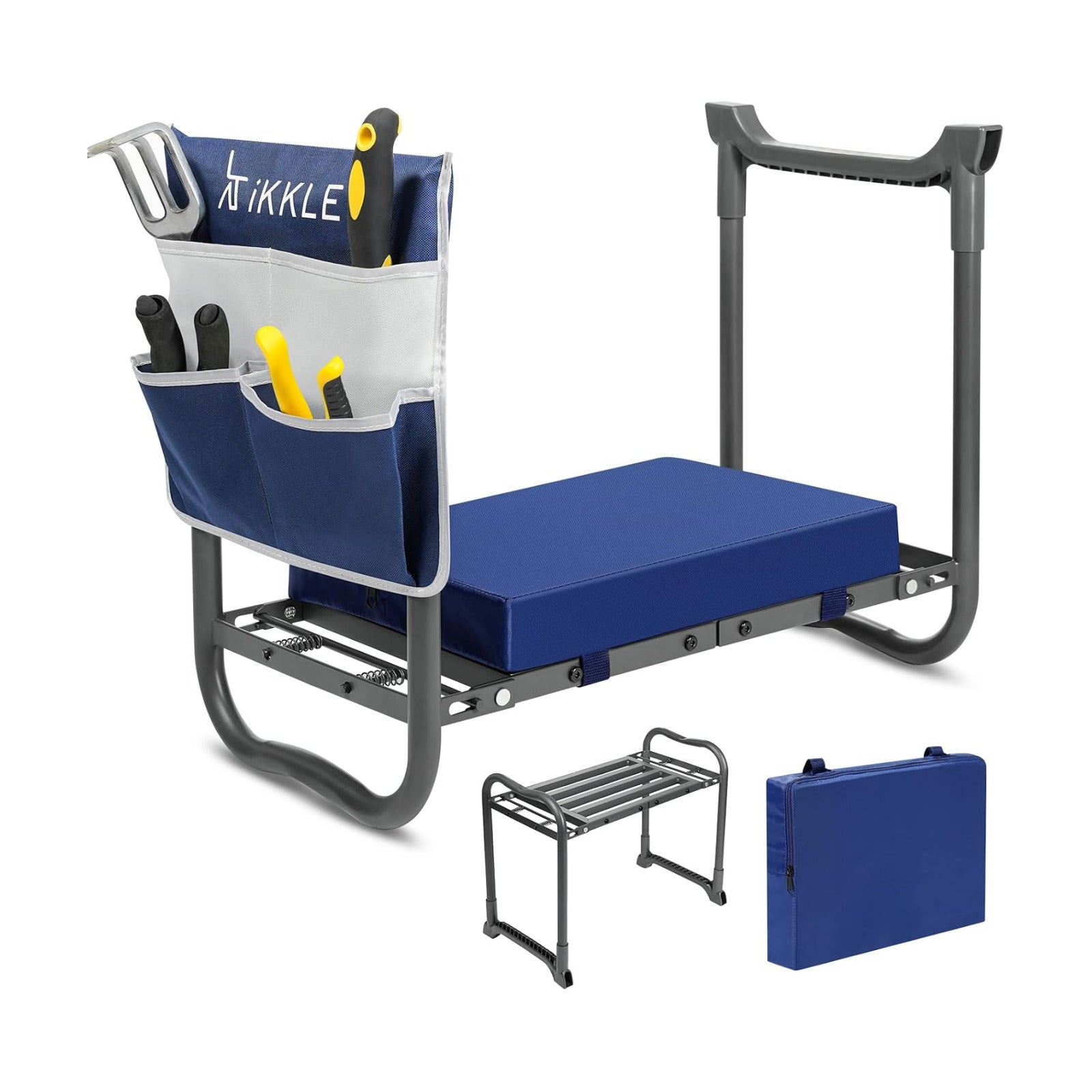ikkle Heavy Duty Garden Kneeler and Seat, 838LB+ Capacity | Gardening Stool with Thicken & Widen Soft Kneeling Pad