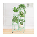 iDavosic.ly Plant Stand Indoor Outdoor, 5 Tier Metal Corner Shelf, Green | Tiered Flower Display Holder, Folding Multi