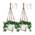 2 Pack Macrame Plant Hanger Large for 12 inch Pot, Large Plant Hanger | Large Macrame Plant Hanger, Long & Outdoor