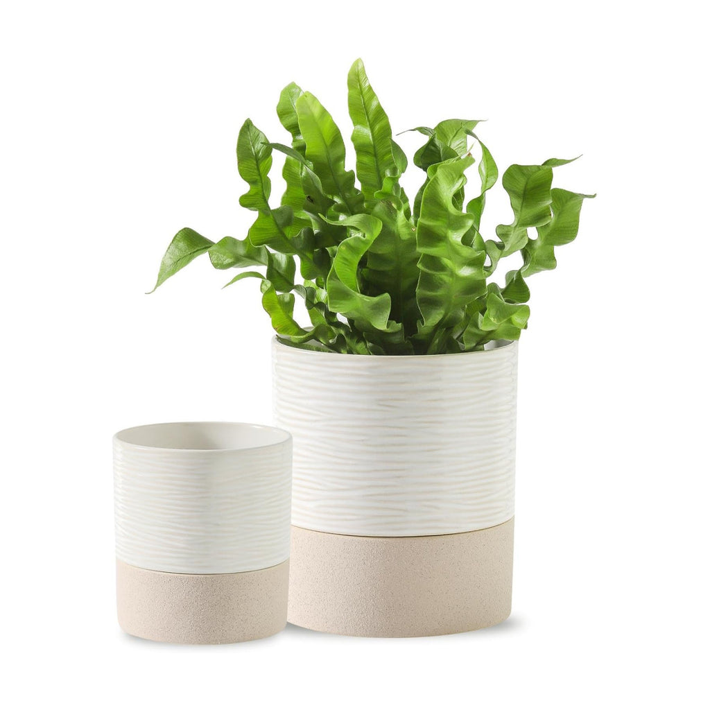 Nihow Ceramic Self Watering Plant Pot for Indoor Plants, 4.5+6 Inch