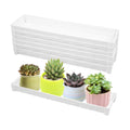 6 PCS Plastic Plant Tray Saucer, Rectangular Window Sill Plant Tray for Indoors Outdoor Flower Pots for Window Shelf, Clear Thick Plastic Plant Trays for Succulent Pot Planter, Square Plant Saucers