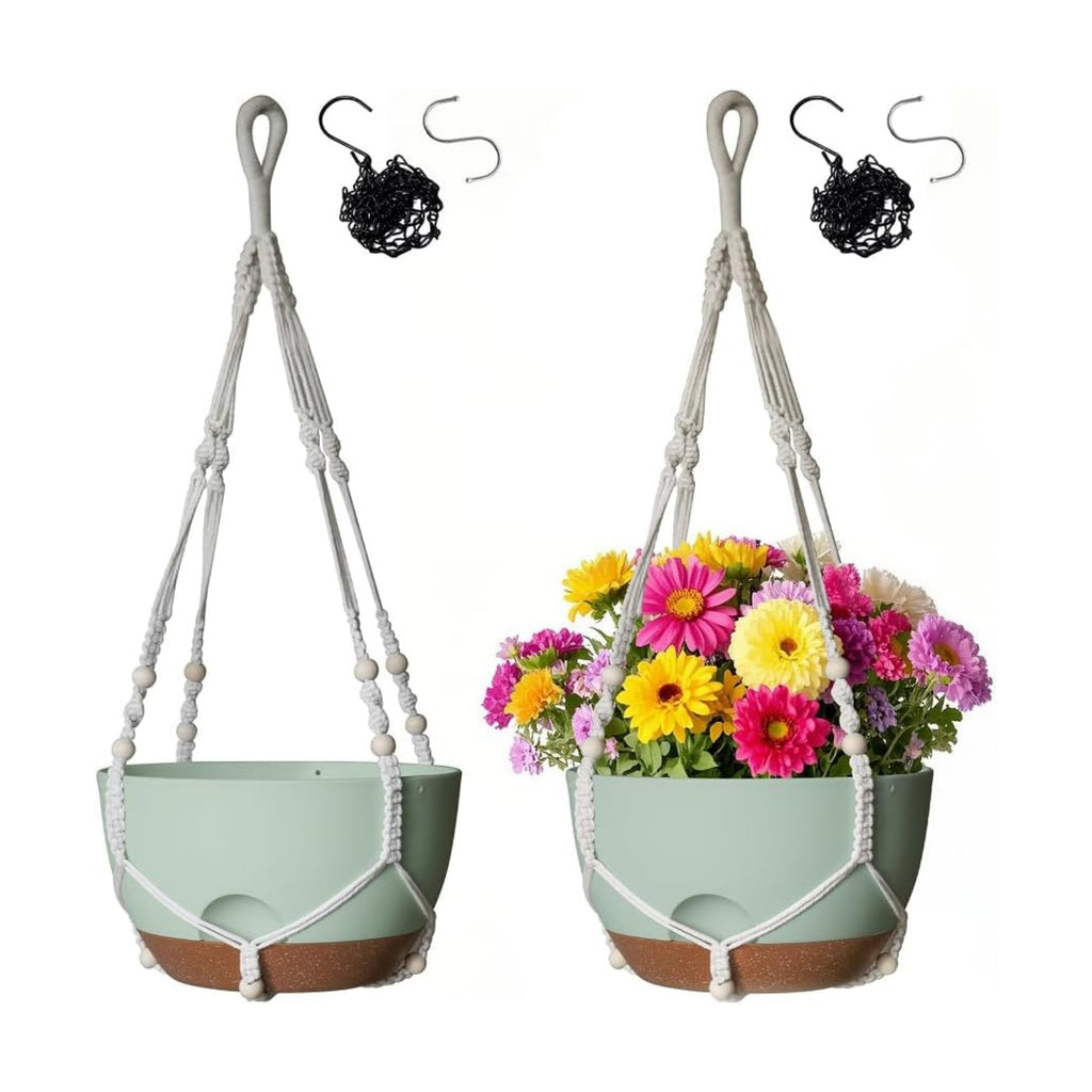 12 Inch Hanging Baskets for Plants Outdoor, Hanging Planters for Indoor Outdoor Plants, Hanging Planter with Self