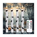 Eldnacele Bats Halloween Decal Flameless Taper Candles with Remote Timer