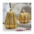 FESTGLOX Gold Fall Pumpkin Decor, Resin Pumpkin Figurines for Decorating
