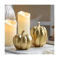 FESTGLOX Pumpkin Decor Fall Decoration, Resin Gold Pumpkins for Decorating