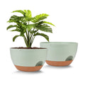 Vanslogreen Plant Pots 12inch Self Watering Pots, Set of 2 Plastic Planters with Drainage Holes and Saucers, Flower
