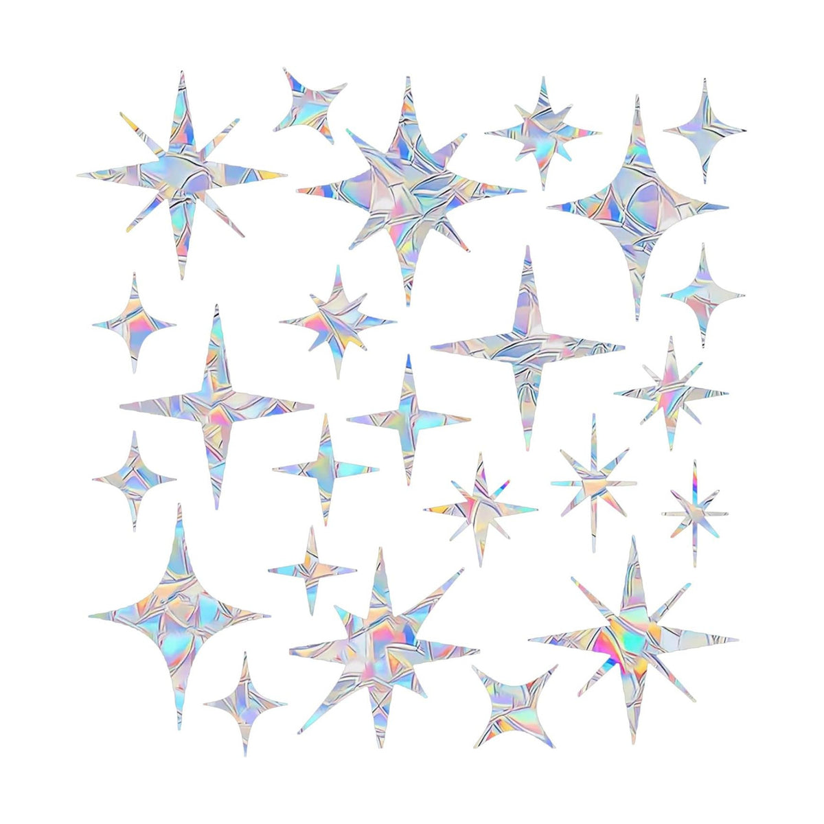 Star Prism Window Collision Clings for Bird Strikes, 54 Pieces